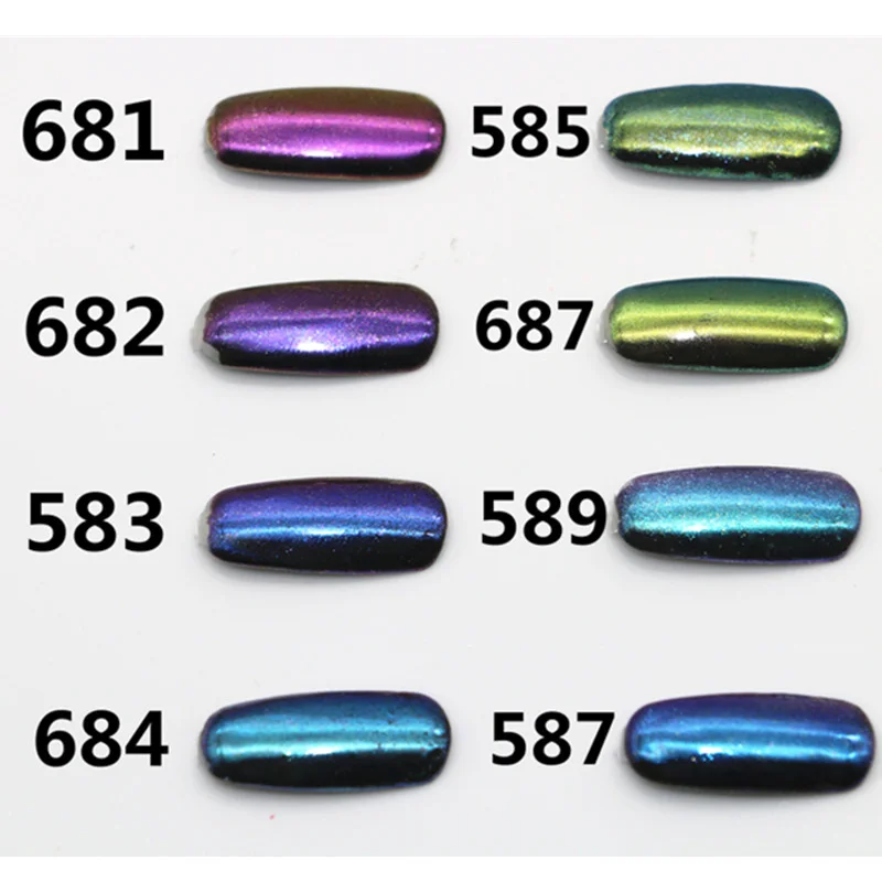 3Pcs Chrome Pigment Powder Holographic Nail Powder Mirror Nails Powder