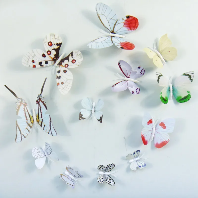 Hot 12Pcs/Set Bedroom Room 3D Three-Dimensional Refrigerator Stereo Simulation Vivid Butterfly Magnet Wall Sticker Decoration | Дом и сад