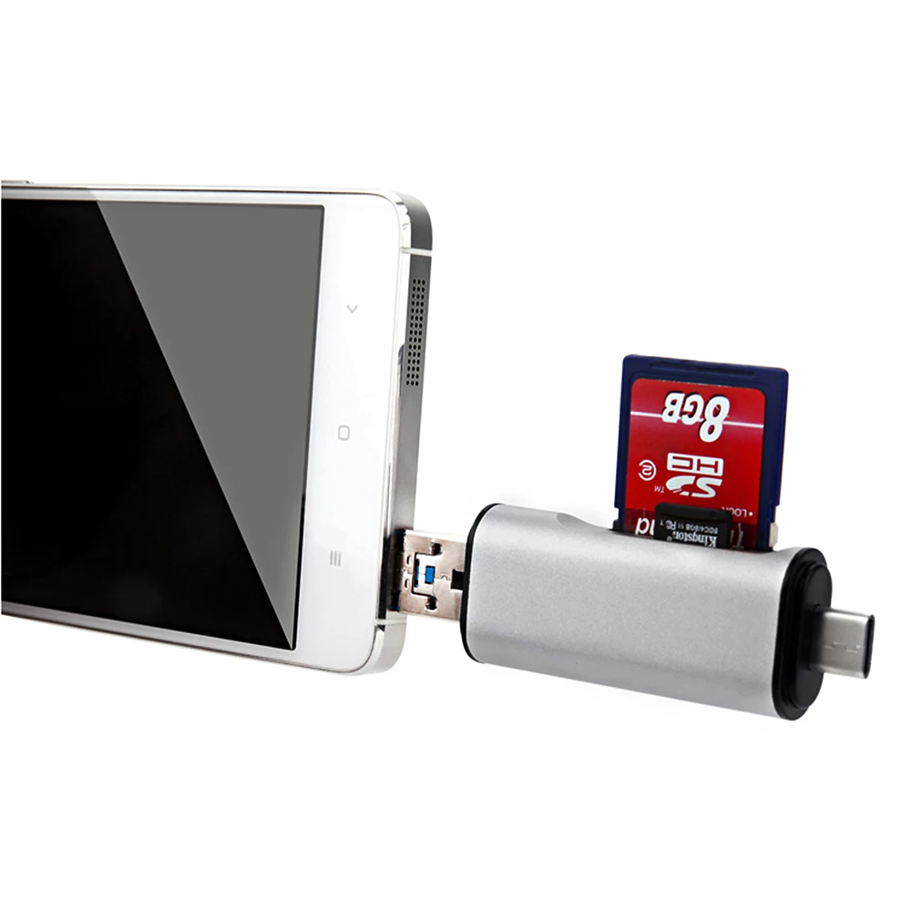 3 в 1 OTG Type C Кардридер высокоскоростной USB 0 A Micro комбинированный к 2 слотам TF SD