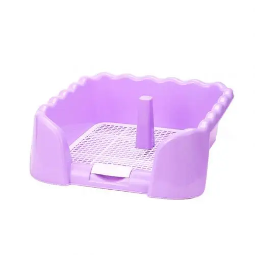 Портативный огороженный лоток сетка подстилка Собака Обучение Туалет Лоток для домашних животных принадлежности - Цвет: Фиолетовый