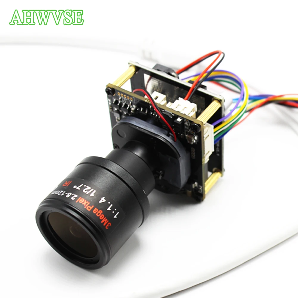 

AHWVSE Wide View 2.8-12mm Lens HD 1920*1080P 960P POE IP camera module board with LAN cable ONVIF P2P Low Illumination