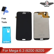 White Black Grey For Samsung Galaxy Mega 6.3 i9200 i9205 LCD Display Touch Screen with Digitizer Assembly + Adhesive Tape + Tool