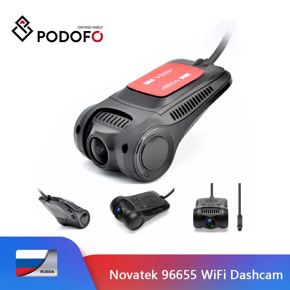 Podofo Автомобильный видеорегистратор Камера novatek 96655 Wi Fi рекордео для