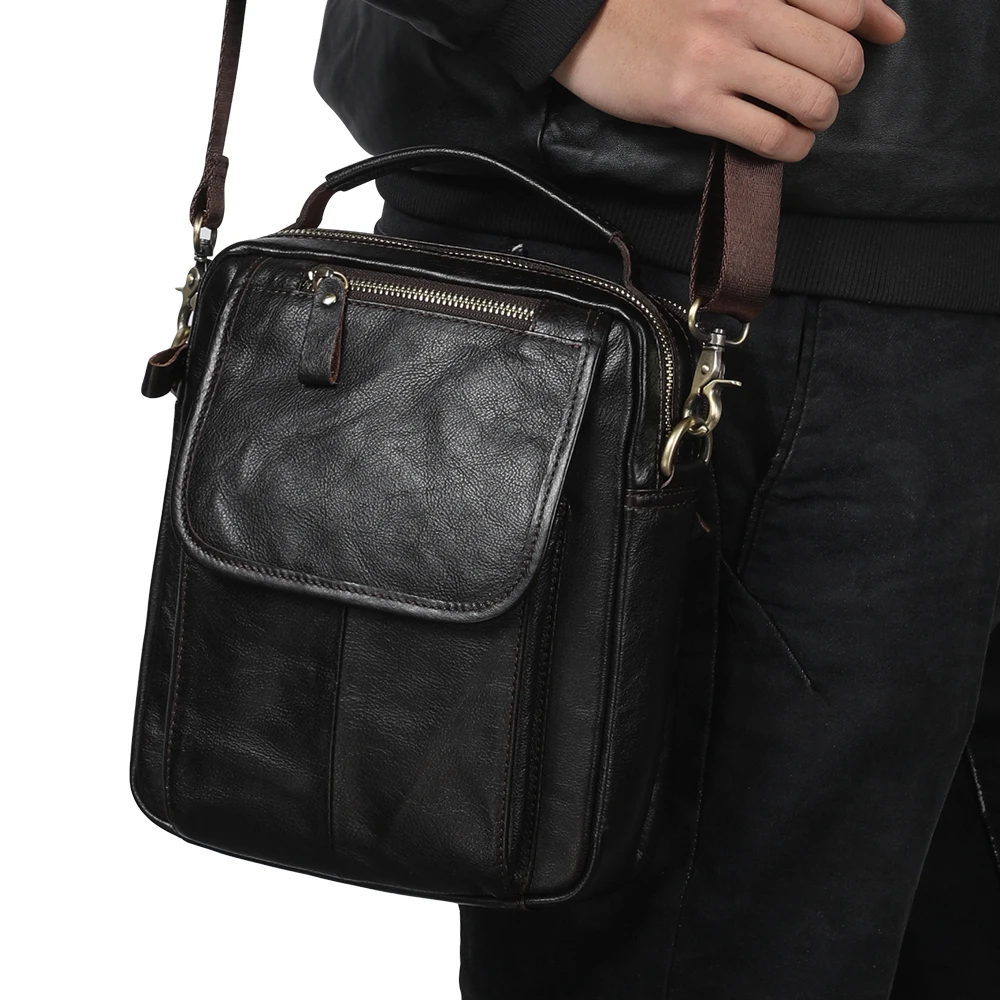 

JOYIR Genuine Leather Men Bag Brand Designer Male Shoulder Crossbody bags Laptop Tote Men Briefcase Small Leather Messenger Bag