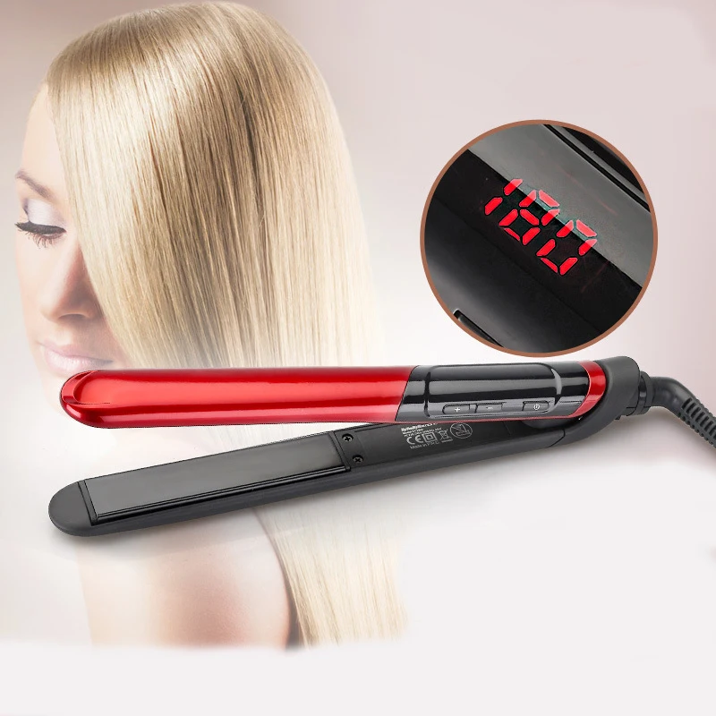

New Ceramic Coating Hair Straightener Flat Iron Good Hot Sale Gift LCD Digital Display with 2 meters long wire Hair Curler