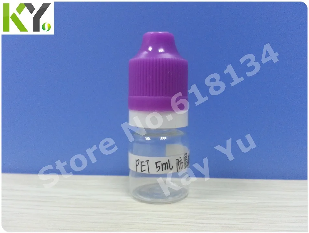 

Wholesale Free shipping 5ml PET tamper evident cap with childproof lock plastic bottle 5000pcs E-cigarette bottle