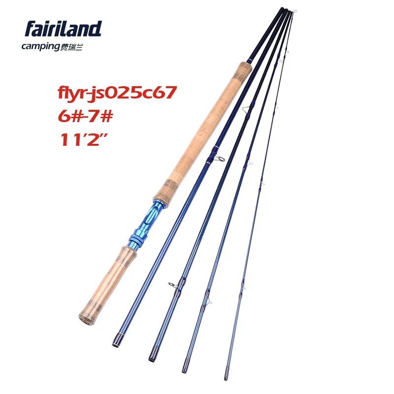 Fairiland 5 секций 11.2ft удочка для нахлыстом 6#/7#/8#/9# морская/Пресноводная синяя Удочка с ручкой из коркового дерева класса А - Цвет: Белый