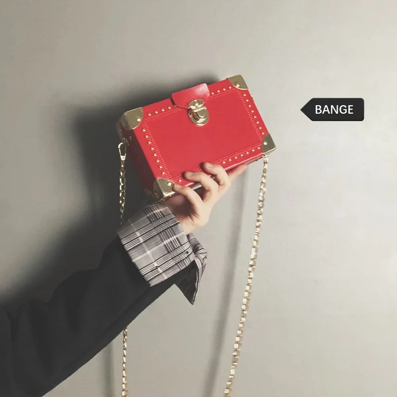Sac Le Borsa Della Bolso Scatola Messaggero Con Torebki Mujer Donne Ragazze A bianco Main Rivetti Sacchetto Damskie Per Nero Mini Spalla Del Tracolla Il Bange verde rosso P5wX0xq8q