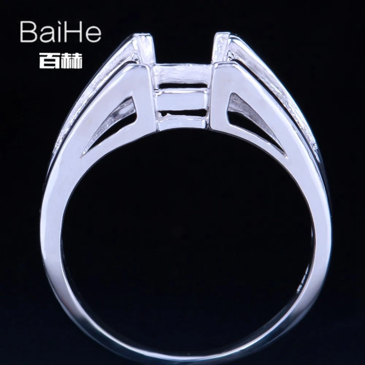 BAIHE Solid 14 K, белое золото, сертифицированное Изумрудное кольцо, Свадебное женское, милое/романтичное, изысканное ювелирное, элегантное, уникальное, полукрепление, подарочное кольцо
