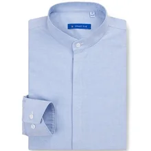 Smart Five мужские рубашки с воротником-стойкой, однотонные, высокое качество, приталенные рубашки, мужские рубашки с длинным рукавом, белые, деловые, брендовые