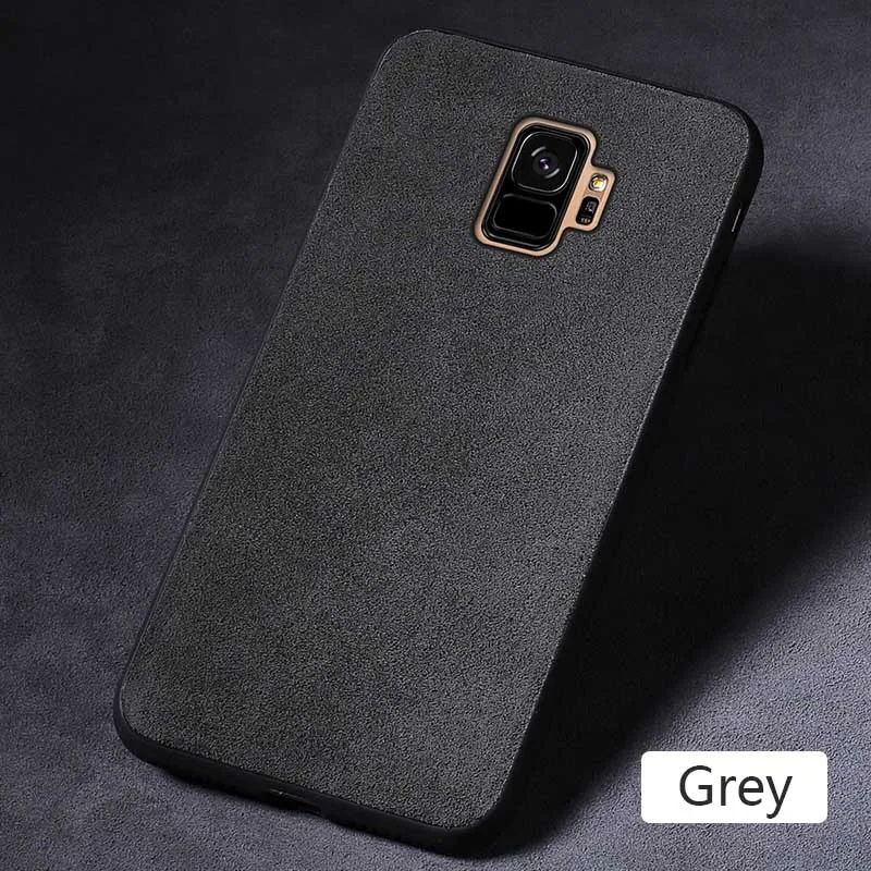 Чехол для телефона для samsung Galaxy A70 S7 S8 S10 Plus чехол из кожи и замши на заднюю панель для обратите внимание; размеры 9 и 10 для a3 a5 a7 a8 j5 j7 чехол s - Цвет: Grey