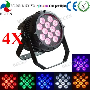 

4pcs Stage Light 12 x 18W High Power RGBWA UV 6IN1 Led Waterproof Par Light