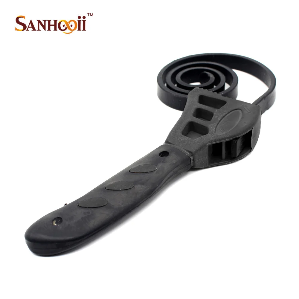 SANHOOII Многофункциональный Универсальный Черный гаечный ключ с резиновым ремешком регулируемый гаечный ключ для ремонта автомобиля Инструменты открывалка инструмент