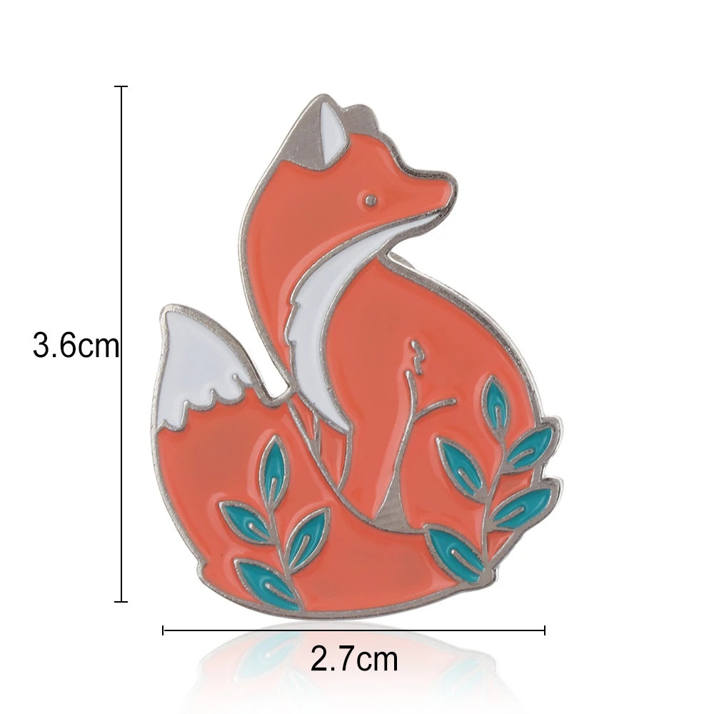 1 шт. мультяшная лиса металлическая брошь с эмалью джинсовая сумка Декор животный Воротник Одежда булавка одежда значки Модные Ювелирные изделия Подарки для детей