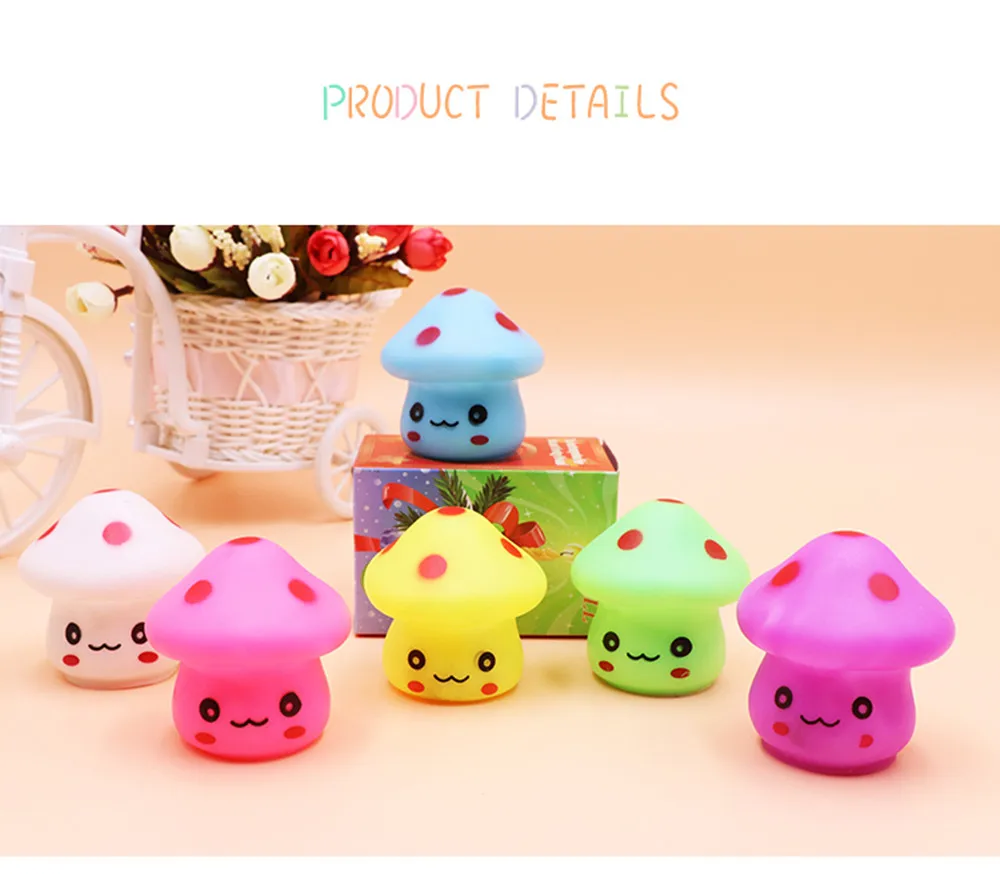 SuperNight Cute Cartoon Mushroom LED Night Light Colorful Gradient Bedroom Bedside Night Lamp for Children Kids Baby Toy Gift (16)