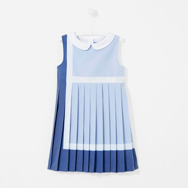 J/Брендовое синее Хлопковое платье для девочек; Мода для девочек г.; рождественское платье для маленьких девочек