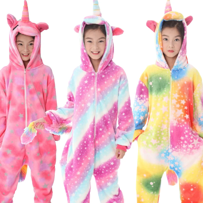 Детские фланелевые пижамы с изображением животных для девочек и мальчиков 4, 6, 8, 10, 12 лет