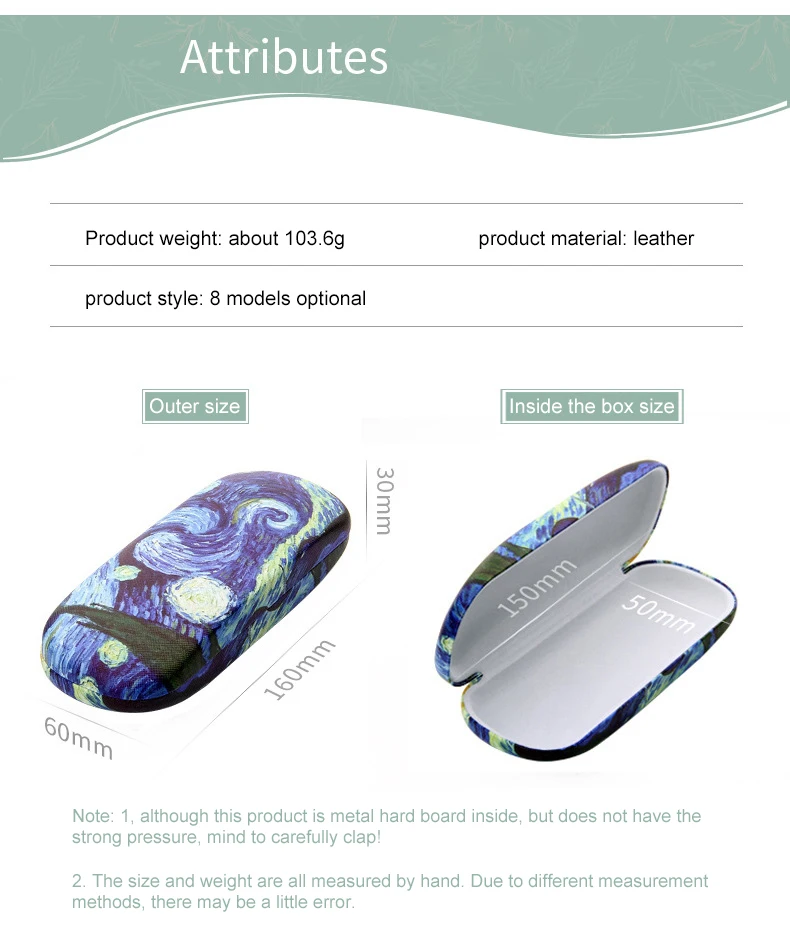 MINIMUM Retro Glasses Box Oil Painting Sunglasses High Quality Reading Glasses Case Vintage Art Storage Glasses Case 1 (1)