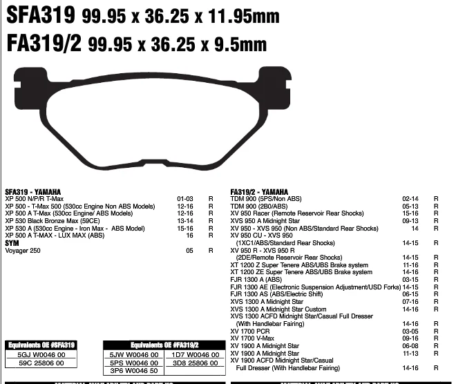 Высокое качество оптом и в розницу задние тормозные колодки подходят SFA319/2-Yamaha XV 1700 PCR 03-05 XV 1700 V-Mam 09-14