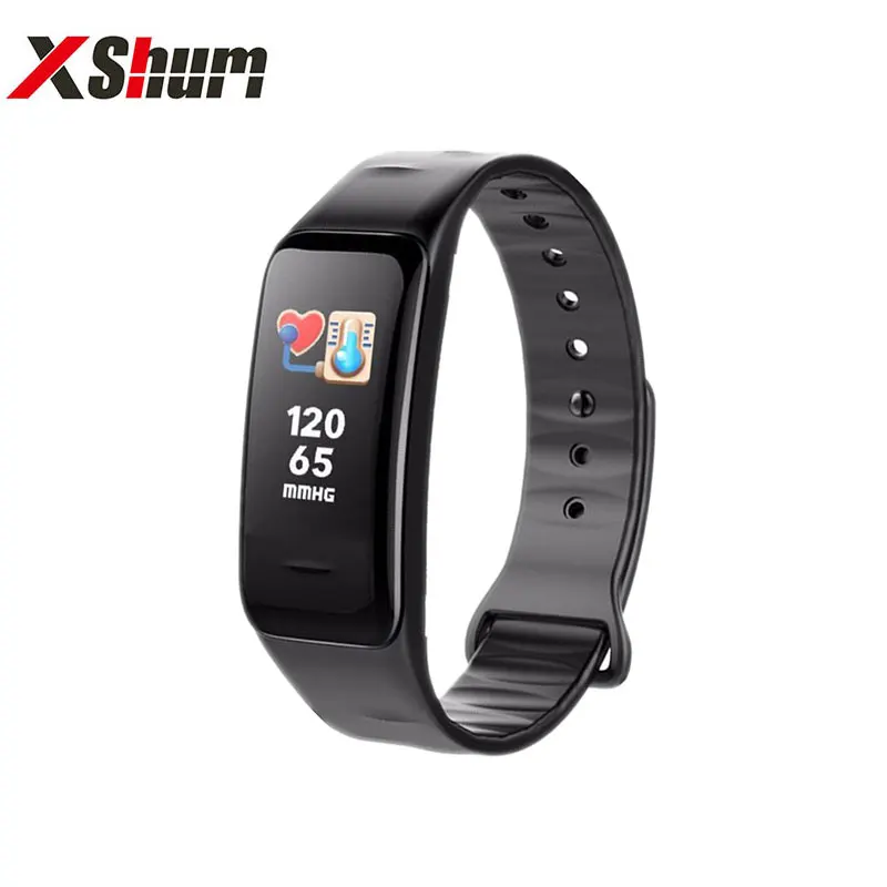 

XShum C1S Smart Bracelet Pedometer Heart Rate Monitor Fitness Tracker Waterproof Wearable Devices Smart Wristband IOS Andriod