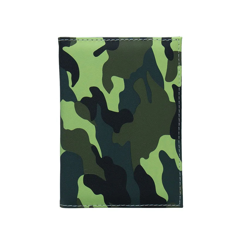 

Travel Designer Army Camouflage Pu Passport Cover Women Men Credit Card ID Holder Case Ticket Wallet Document Clip Organizer