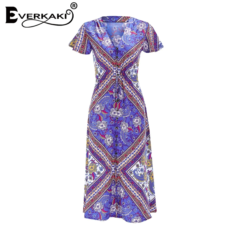 Everkaki font b Women b font Boho font b Floral b font font b Print b