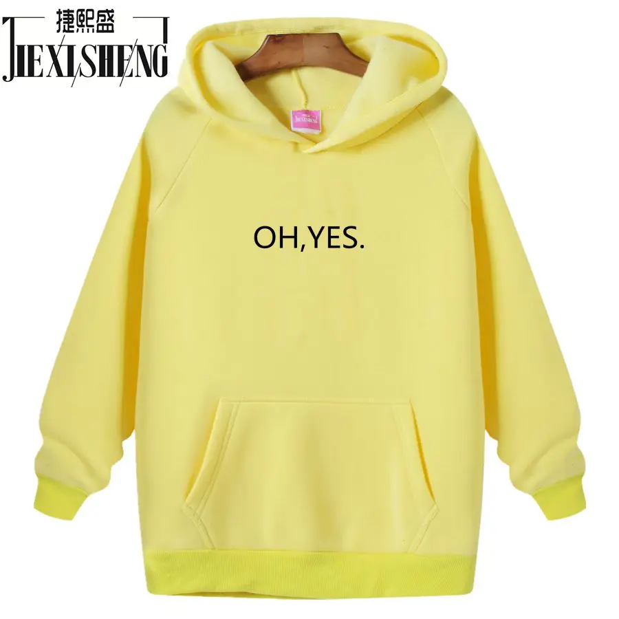 2017 Fashion Autumn Winter Fleece Oh Yes Letter Harajuku