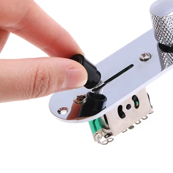 

1Pc Chrome 3 Way Wired Loaded Prewired Control Plate Harness Switch Knobs For Tele Guitar Parts