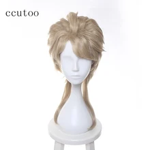 Ccutoo 45 см блонд средняя прическа синтетический JoJo's Необычные Приключения Dio Brando Косплей Полный Парики термостойкий костюм парик