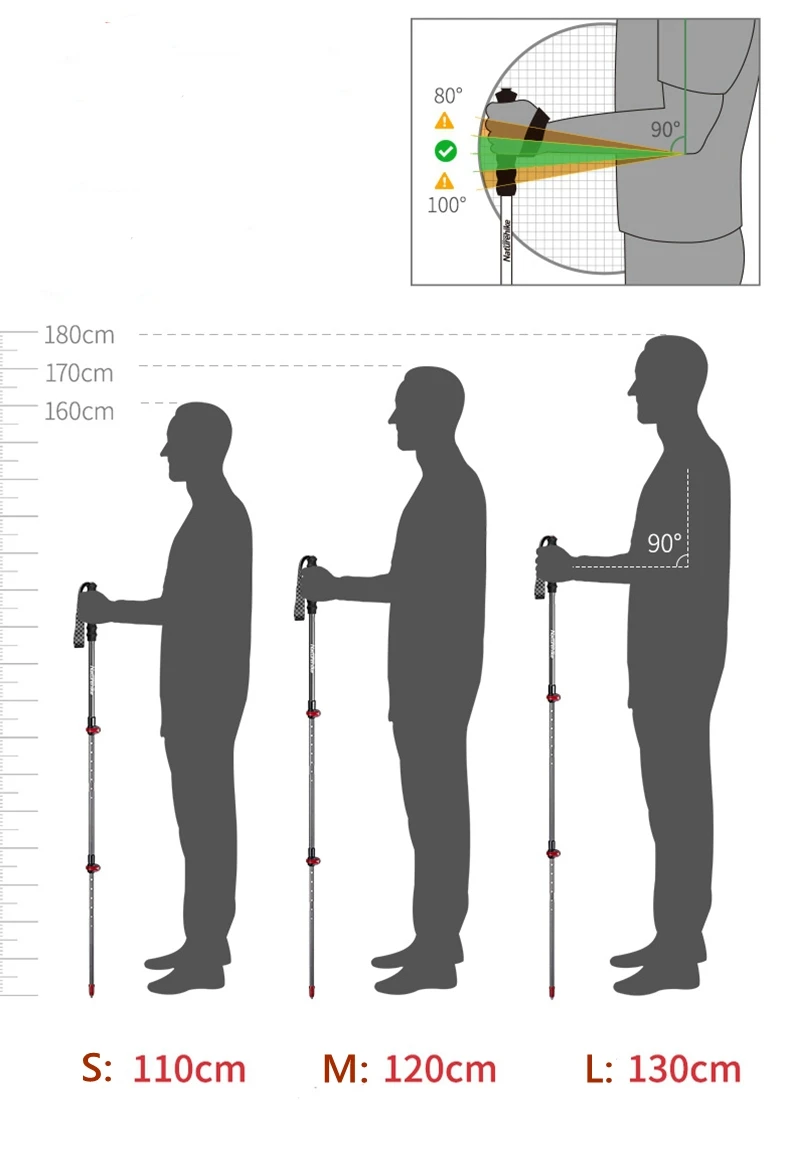 Naturehike углеродное волокно походная трость 1 шт. треккинг 3 секции полюс складной Сверхлегкий легче трости кемпинг NH19S010-T