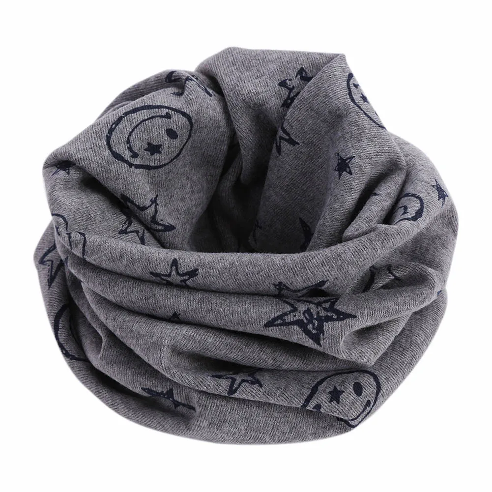 

Newly Children Kids Scarf Scarves Warm Loops Neckerchief Smile Face Stars For Winter m99