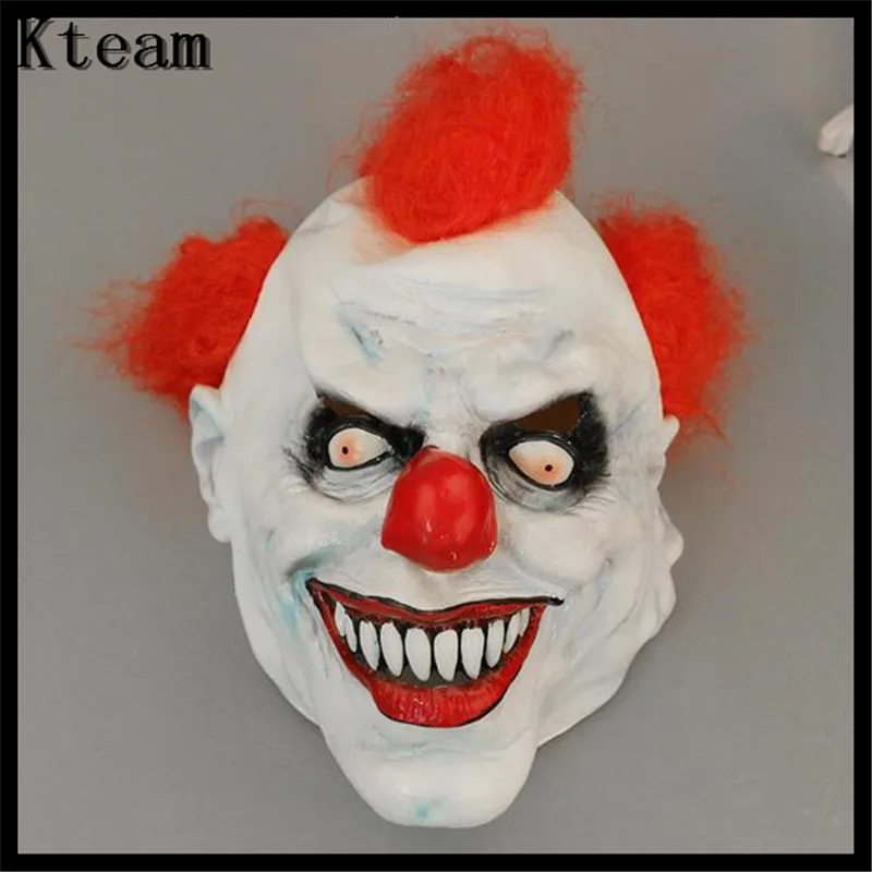 Топ Класс 100% латекс зло цирк маска клоуна Джокера Хэллоуин ужас вечерние клоун Уход за кожей лица маска Джокер Необычные платья Костюм