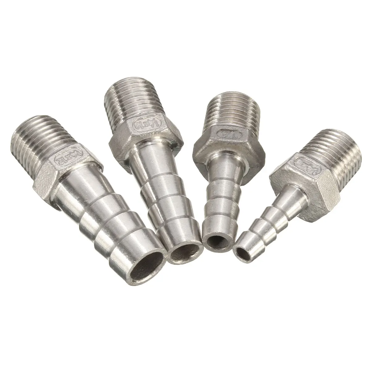 Accesorios de tubo de rosca macho de 1/4 pulgadas conector de cola de manguera de Barb herramientas de hogar NPT de acero inoxidable