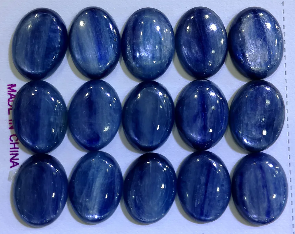 

A Quality Natural Kyanite Bead Cabochon 13x18mm Oval Gem Stone Cabochon Bead Ring Face CAB For Jewelry Maing 10pcs/lot