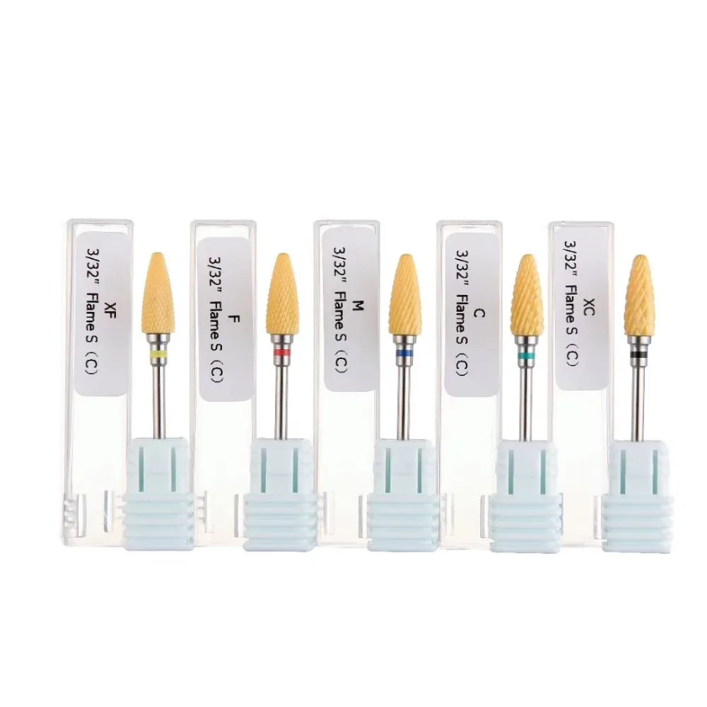 2.35mm Bullet Ceramic Nail Drill Bit Rotate Burr Milling Cutter Bits For Manicure Pedicure Tools El