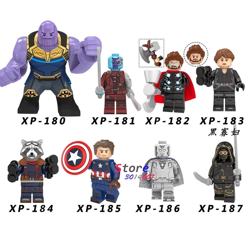 

Single Marvel Avengers Endgame Thanos Black Widow Hawkeye Nebula Vision Captain America Thor Figure building blocks Kids Toys