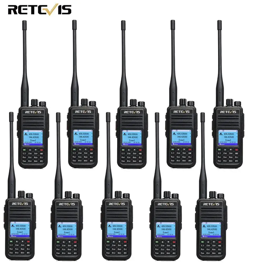 Двухдиапазонная цифровая рация DMR радиостанция 10 шт. Retevis RT3S GPS DCDM TDMA любительский