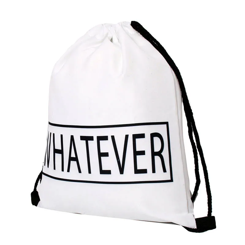 High Quality polyester Drawstring Bag Beach Women Men Travel Storage Package Teenagers Backpack sac femme with printing logo