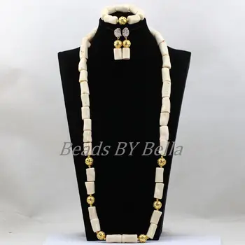

New 50"inches White Coral Beaded Long Necklace Set Natural Real Coral Women Costume Party Necklace Jewelry Free Shipping ABL343