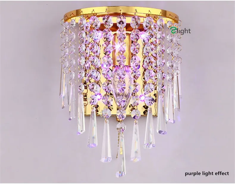 Современный блеск Crystal LED Бра Светильники золото/хром металлический Спальня настенные светильники светодиодные Гостиная настенный светильник светодиодный настенный бра