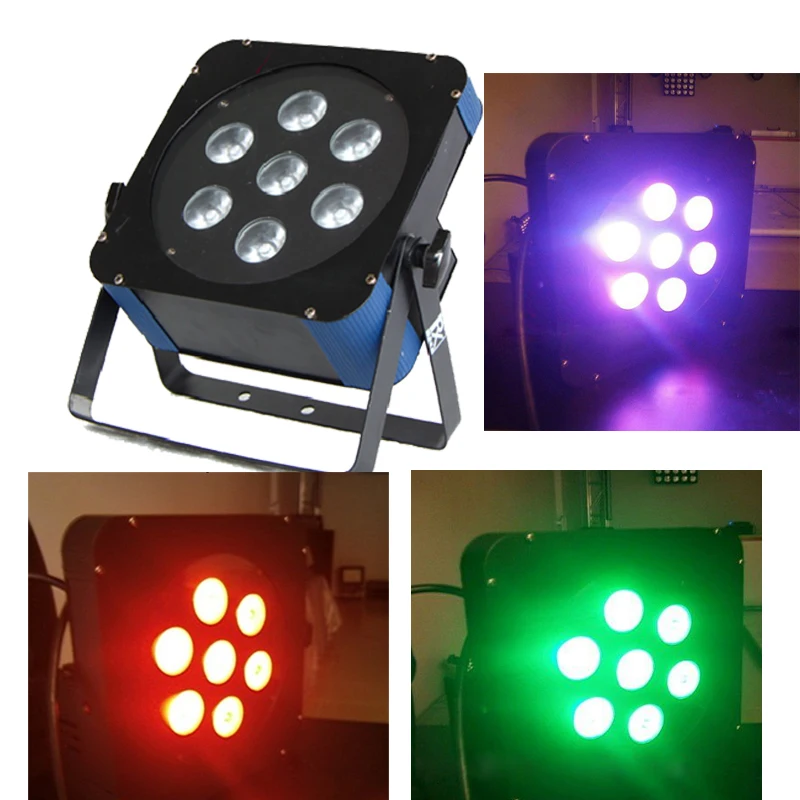 Free Shipping 7x10w RGBWA 5in1 Battery Powered Wireless DMX Built in