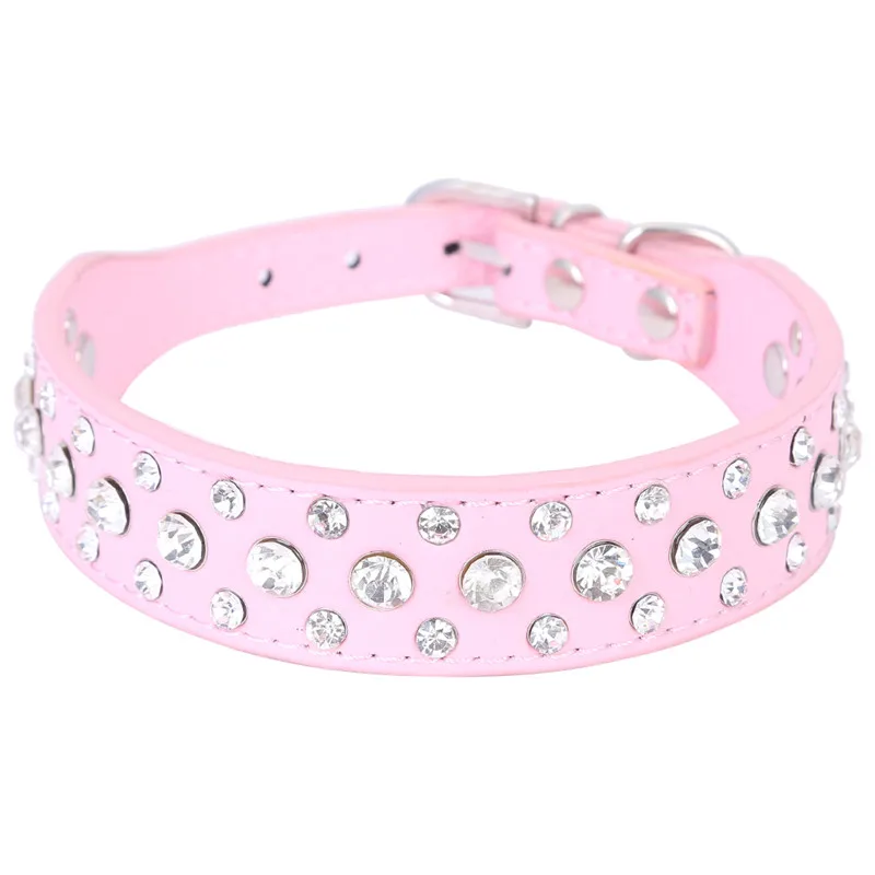 1 дюймов широкий Bling горный хрусталь алмаз ошейники для собак и кошек