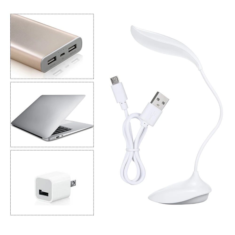 1,5 Вт USB светодиодный настольный ночник сенсорный вкл/выкл переключатель Клип Настольная лампа Защита глаз настольная лампа диммер Перезаряжаемый USB светодиодный Настольный светильник