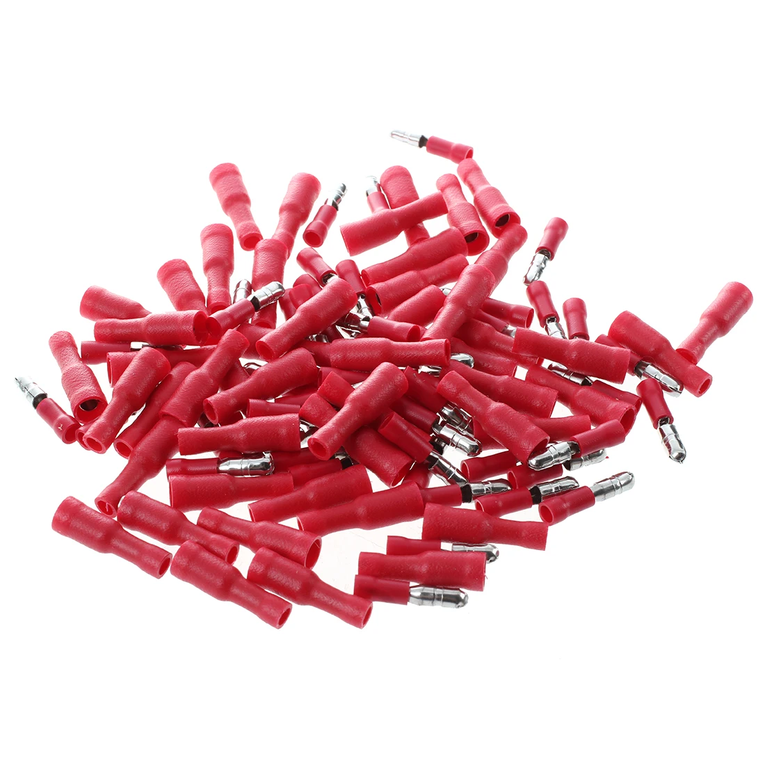 

JFBL 100x Cable lugs Round sockets + Round connector crimp Set Red