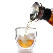 Двойная прозрачная стеклянная кофейная кружка креативный настенный слой Изолированная чайная кофейная чашка кружки водостойкая посуда