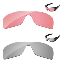 Хромированные серебристые и хрустальные розовые 2 шт. Сменные линзы для солнцезащитных очков Batwolf оправа UVA и UVB Защита