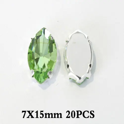 7x15mm-20PCS Светильник разных размеров, перидот/зеленые пришивные стразы с плоским основанием, стеклянные стразы, каплевидные Швейные Стразы для одежды Y3506 - Цвет: 7x15mm-20PCS