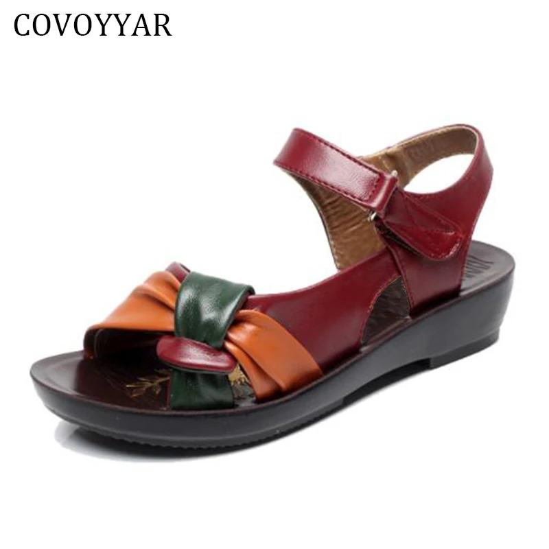 Aliexpress com Buy COVOYYAR Leather Knot Sandals  Low 