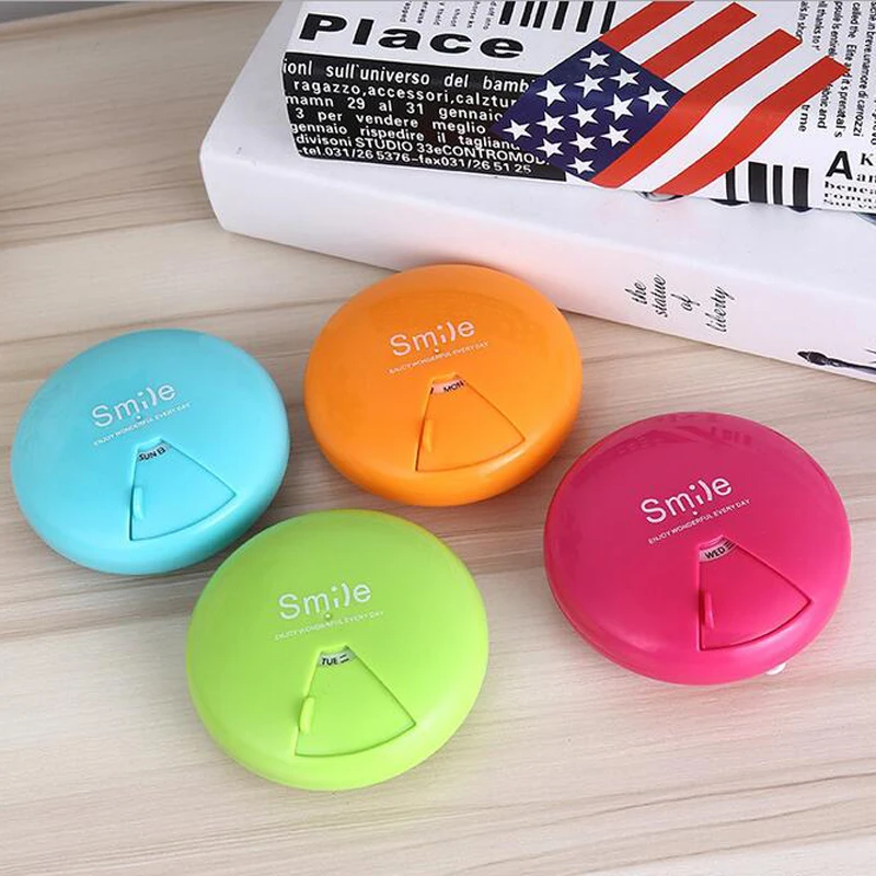 2019 Cute 7 Grids Mini Travel Pill Box Cases Splitters For Weekly Pills