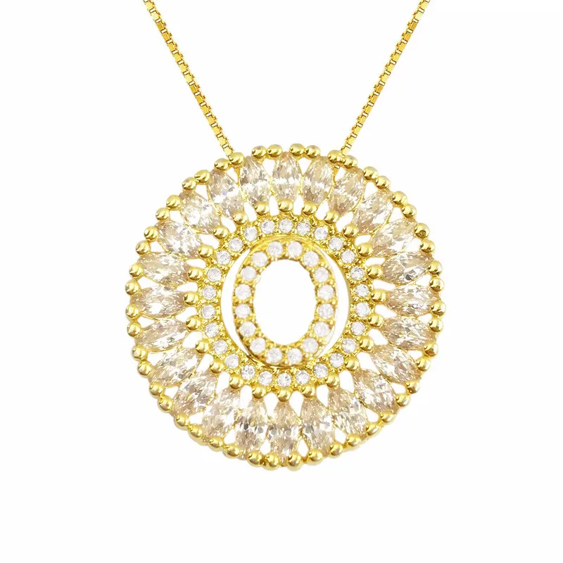 Bottom Price Letra Collar High Quality 5A+Cubic Zirconia Pendant Sweater Chain Necklace Letter O Charm Women Fashion Jewelry | Украшения и